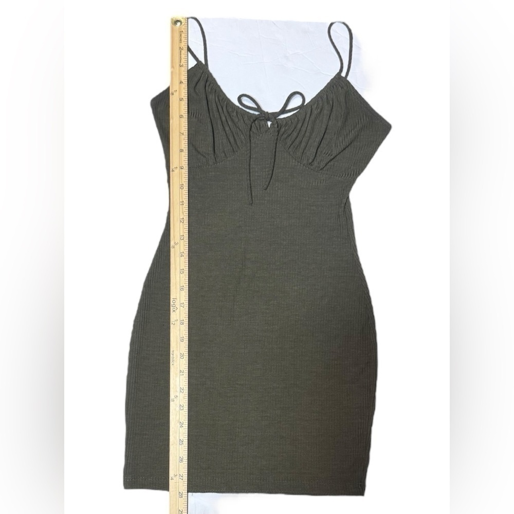 Windsor Whats the Scoop Olive Mini Dress Women’s Size Small Ribbed - Picture 11 of 16